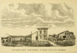 Old drawing of Watertown Steam Engine Company